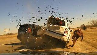 Wild Dashcam Video Shows Oklahoma Trooper Thrown From Side of Highway Crash