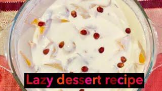 Two Ingredients Dessert | 5 Minutes Dessert no cooking required | Easy Lazy Dessert Recipe