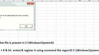 component 'MSCOMCT2 OCX' or one of its dependencies not correctly registered a file is missing