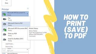 How to use the Microsoft Print to PDF Windows 10