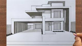 How to Draw a House in 1 Point Perspective