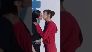 Bella Hadid and Miquela(robot) kiss  #shorts