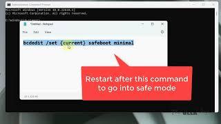 Boot into Safe Mode via Command Prompt in Windows 11