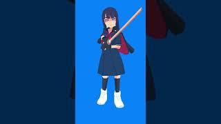 Another psx inspired lowpoly sukeban character  #lowpoly #b3d #3d #animated #anime