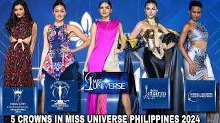 5 crowns in Miss Universe Philippines 2024 will represent in International Pageants | Ahtisa Manalo