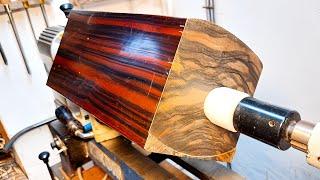Woodturning -Striped Ebony To Art Museum for 48 hours 【職人技】縞黒檀を木工旋盤で48時間加工し美術館に展示しました