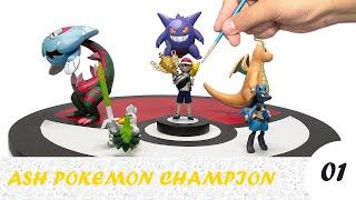 Ash Ketchum Pokemon Champion Diorama Scale 1:20 / Polymer Clay / 01
