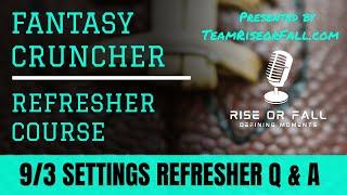 9/3 HOW TO USE FANTASY CRUNCHER NFL DFS SETTINGS | DRAFTKINGS NFL FANDUEL