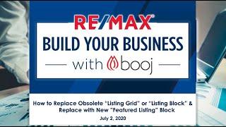 Update Obsolete "Listing Block" or "Listing Grid" to new "Featured Listings" on booj website