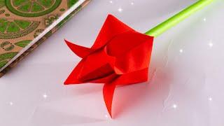 Подарок маме. Как сделать бумажный тюльпан [Хорошее объяснение].