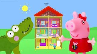 Peppa Pig Game | Peppa Pig Toys Hiding From Silly Crocodile