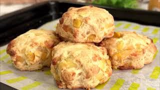 Cheese & Corn Scones | Pancake Mix Easy Scones