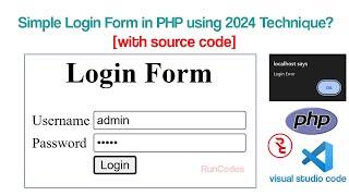 How to Create a Simple Login Form in PHP using VSCode? [with source code]