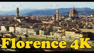 Walk around Florence Italy. [4K] Ponte Vecchio - Piazzale Michelangelo - Palazzo Medici.