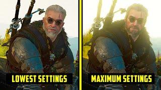 Witcher 3 Next Gen Low vs Max Settings (no RT) Graphics Comparison