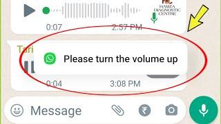 Whatsapp | What is Please turn the Volume Up in Audio notes whatsapp