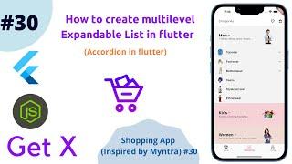 How to create multilevel Expandable List in flutter || Accordion in flutter || Shopping app #30