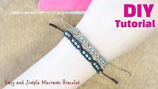 DIY 체코비즈 마크라메 매듭 팔지 Czech Glass Beads macrame knot bracelet