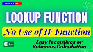 Lookup Function for Schemes Incentives #excel #advancedexcel