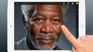 iPad Art - Morgan Freeman Finger Painting