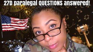 ARMY MOS: 27D PARALEGAL QUESTIONS ANSWERED 2019!