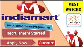 Indiamart Hiring | Associate Software Programmer | Freshers |  B. Tech | Job Opportunity