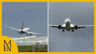 Storm Darragh: Manchester Airport pilots battle strong winds