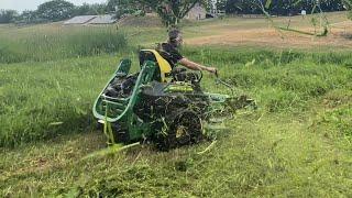 #14 John Deere Z970R Zero Turn mowing tall grass. [4K] Tweels with a 72 Inch deck