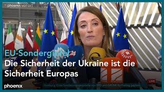 Roberta Metsola (Präsidentin EU-Parlament)  beim EU-Sondergipfel am 06.03.2025