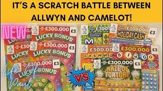 £30 of Scratch cards  £15 of Allwyn cards vs £15 of Camelot cards in a scratch card battle.