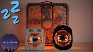Heater and box fan sounds for sleep  - Dark screen ambient glow