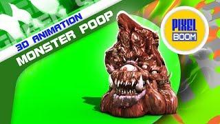 Green Screen Giant Monster Poop Attack - PixelBoom