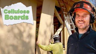 Wooden House Insulation - Closing the Outside Walls with Cellulose Boards - S01E08