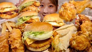 ASMR KFC Tsukimi Burger【Mukbang/ Eating Sounds】【English subtitles】