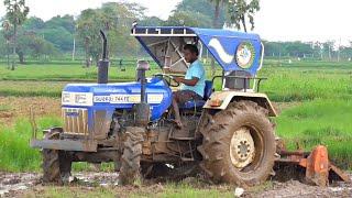 Latest Swaraj 744 FE 4wd Tractor Performance with Rotavator | Tractor Videos | Mighty Automotives