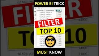  Filter Top 10 (Ten) in Power BI | Power BI Filters | #shorts #tutorial