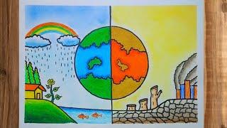 World Environment Day Poster Drawing / Save Nature Drawing