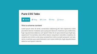 Pure CSS Tabs with Slide Indicator | Tabs using only HTML & CSS