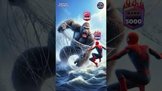 Flee from King Kong | Superheroes Rank Up Story | Spider-Man vs Deadpool vs Venom #shorts #global