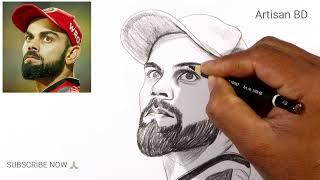 Draw of Sketches Virat Kohli Drawing Easy | Virat Kohli cricket player from India