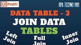 UiPath Tutorial 12 - How to Join two Data Tables| Join Data Tables Inner Join, Left Join & Full Join