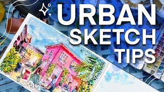 5 Urban Sketching Tips | Gouache Painting at a Coffee Shop