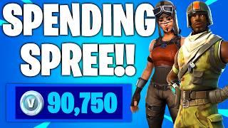 SPENDING 90,000+ V-Bucks in FORTNITE!! (Spending Spree #45)