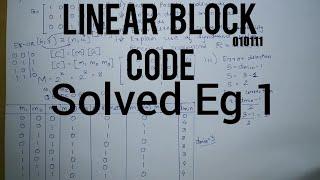 Hamming Code (Solved Example 1) Linear Block Code in Hindi