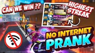 No Internet Prank  With 1ST And 2ND Elite Pass  | Highest Winning Streak 