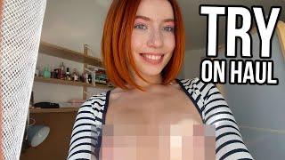 [4K] See-Through Try On Haul | Transparent Lingerie and Clothes | Try-On Haul At The Home