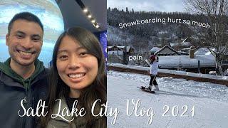 Salt Lake City Vlog 2021 | Snowboarding at Park City & Clark Planetarium // Carolyn Travels