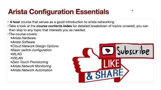 Arista Configuration Essentials FULL Course