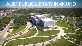 Alief Houston Public Library 4k Drone Stock Footage by Brandon Ngo Licensed Part 107 Pilot