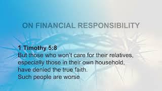 Biblical Principles on Finances On Financial Responsibility